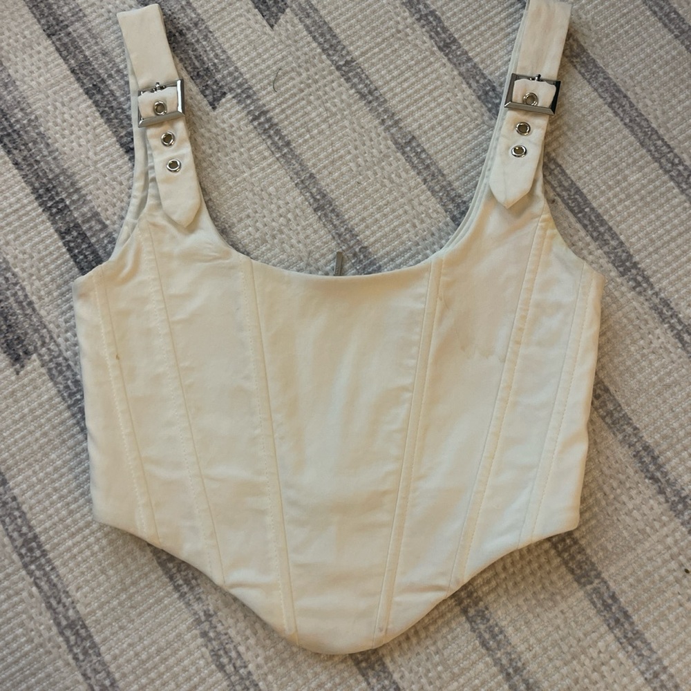 White fox corset top